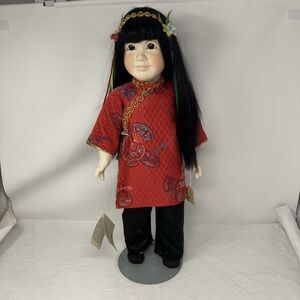 Dolls by Jerri Porcelian Doll Asian Girl Child Human Hair Kimono Su Tsen 20” M-1